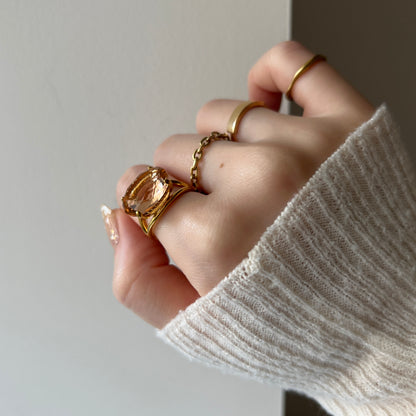 [ peach glass stone ] reine gold