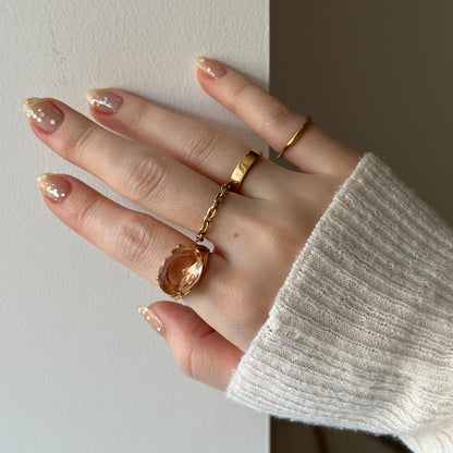 [ peach glass stone ] reine gold