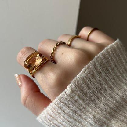[ peach glass stone ] reine gold