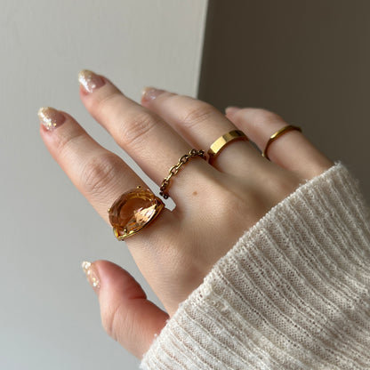 [ peach glass stone ] reine gold