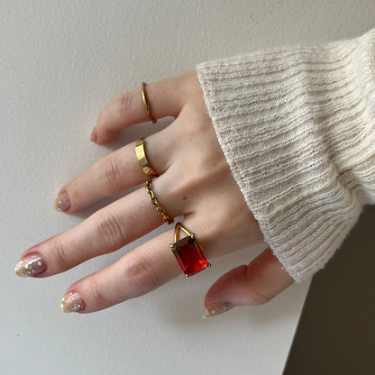 [ bicolor tourmaline WATERMELON ] reine gold - rectangle