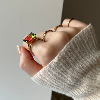 [ bicolor tourmaline WATERMELON ] reine silver - rectangle