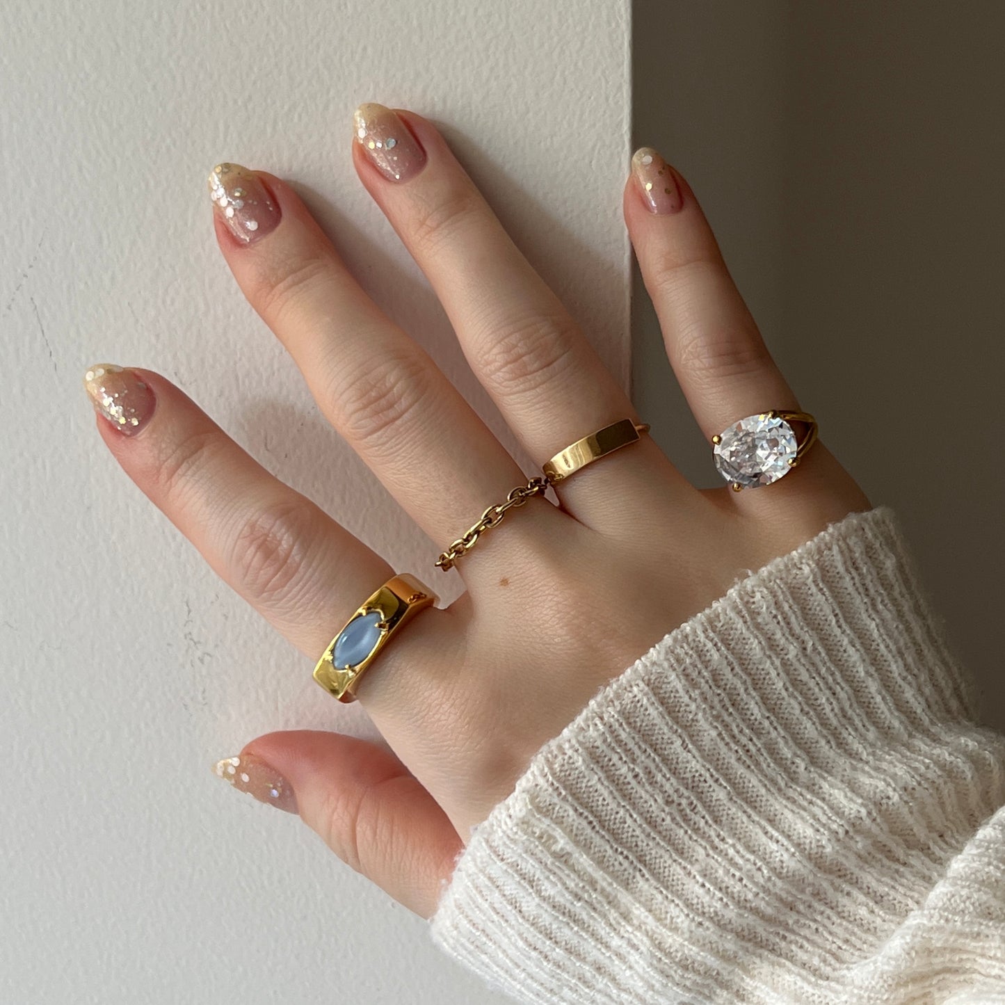 [ blue moon glass stone ] europa gold