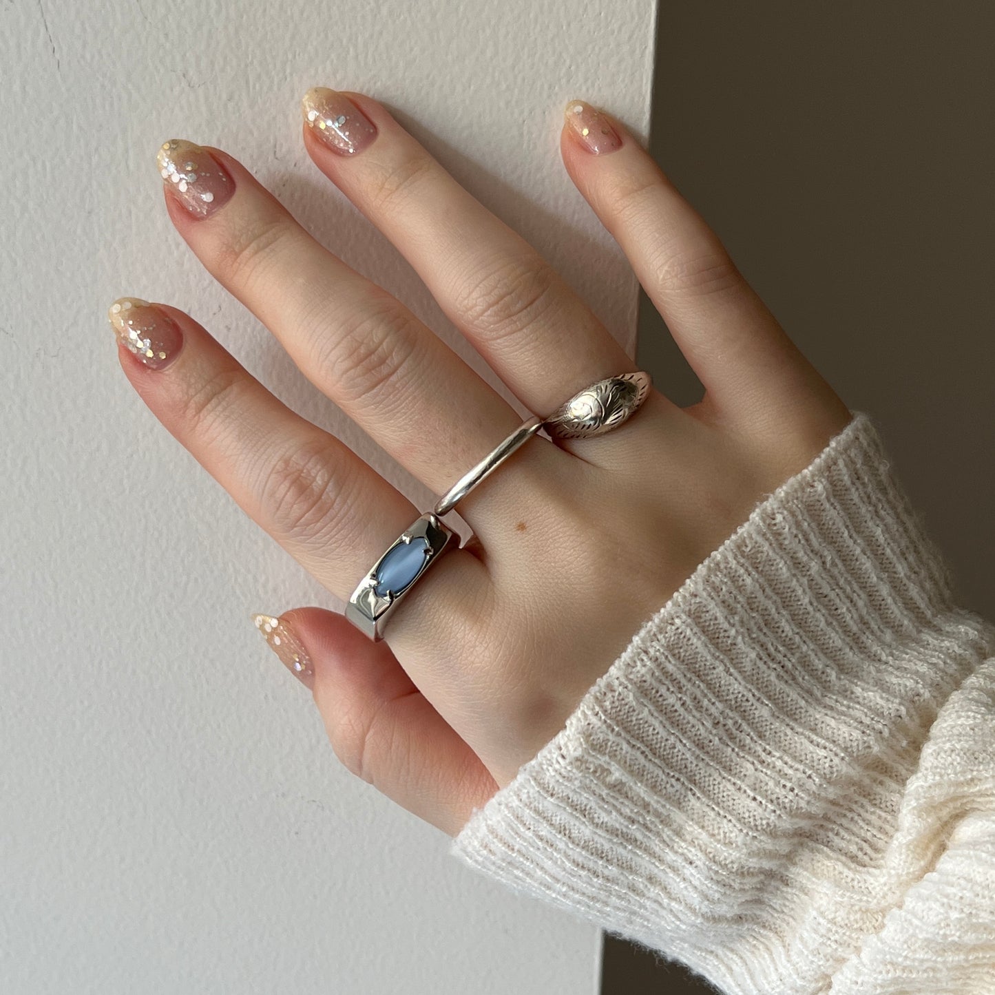 [ blue moon glass stone ] europa silver