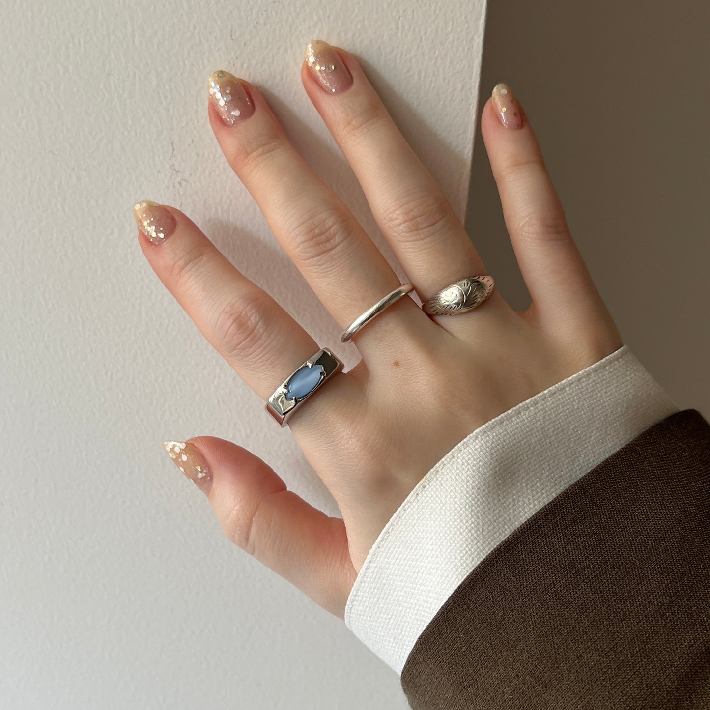 [ blue moon glass stone ] europa silver