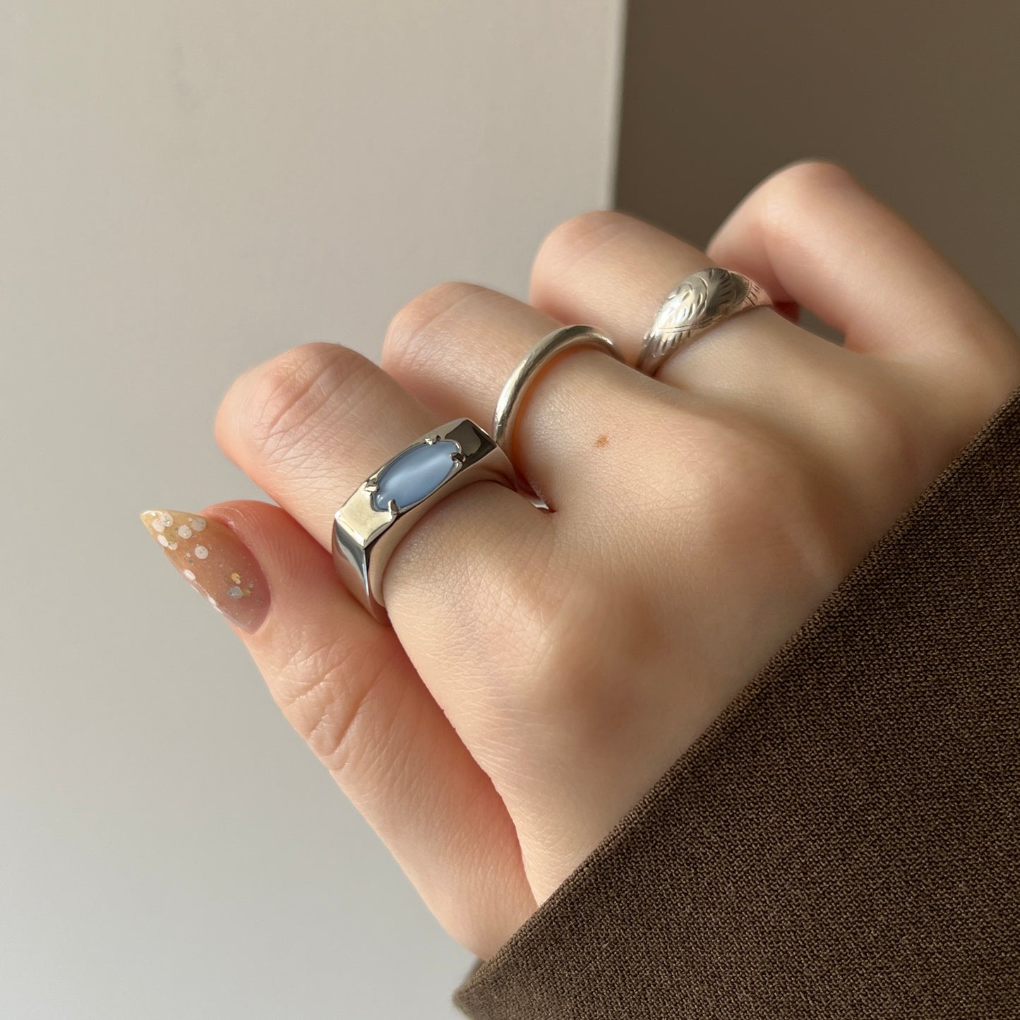 [ blue moon glass stone ] europa silver