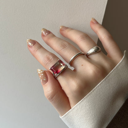 [ bicolor tourmaline UME ] reine gold - rectangle