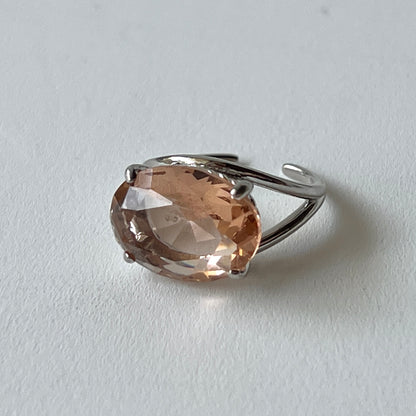[ peach glass stone ] reine silver