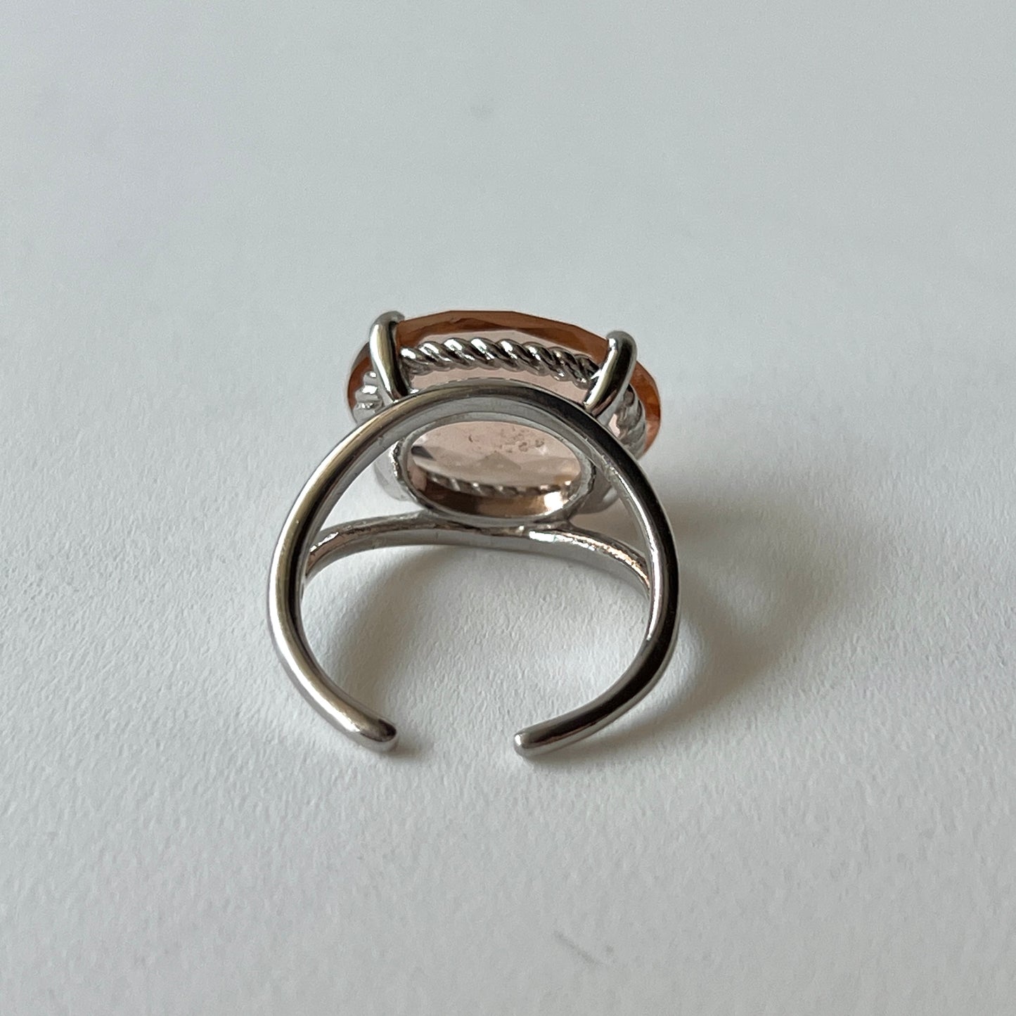 [ peach glass stone ] reine silver