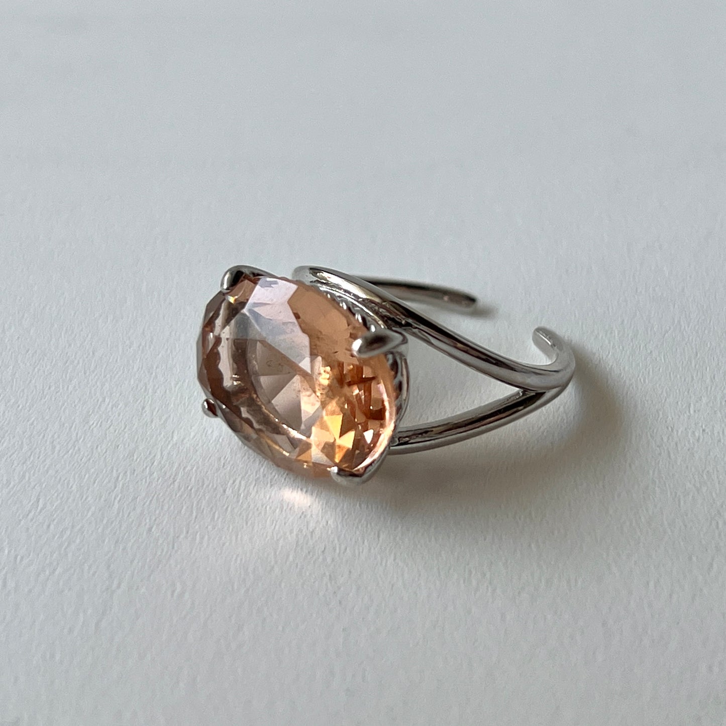 [ peach glass stone ] reine silver
