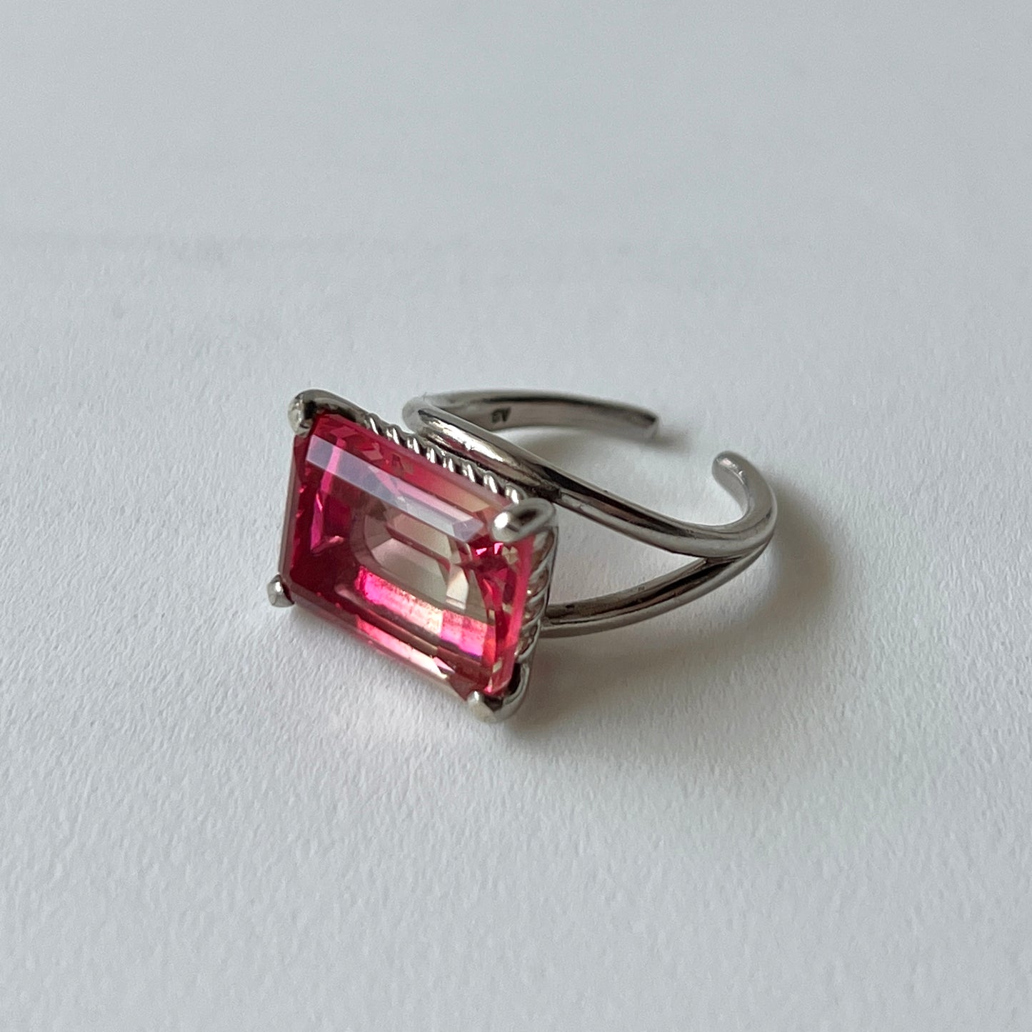 [ bicolor tourmaline UME ] reine silver - rectangle