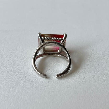 [ bicolor tourmaline UME ] reine gold - rectangle