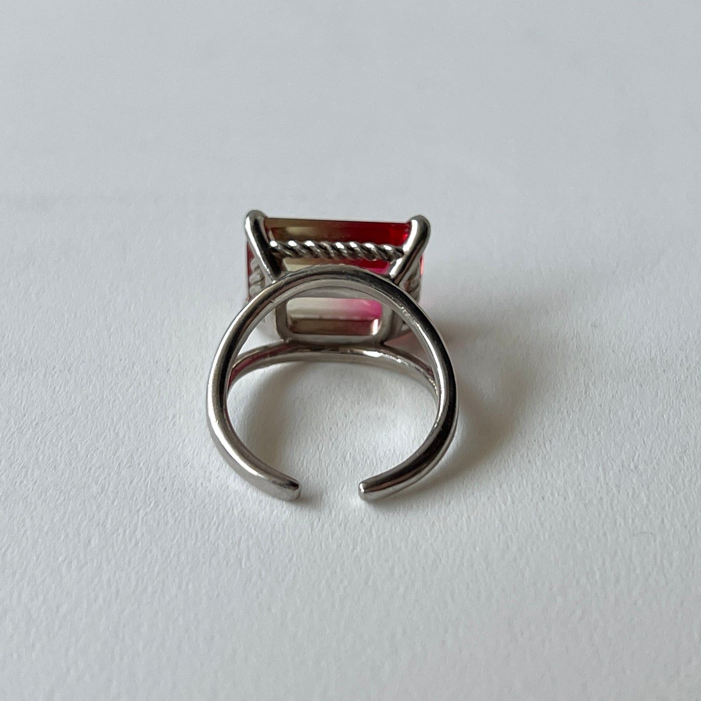 [ bicolor tourmaline UME ] reine silver - rectangle