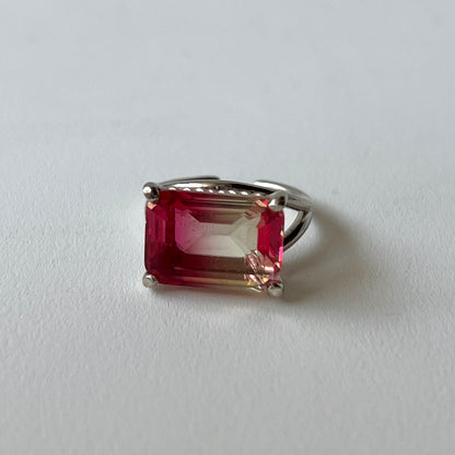 [ bicolor tourmaline UME ] reine silver - rectangle