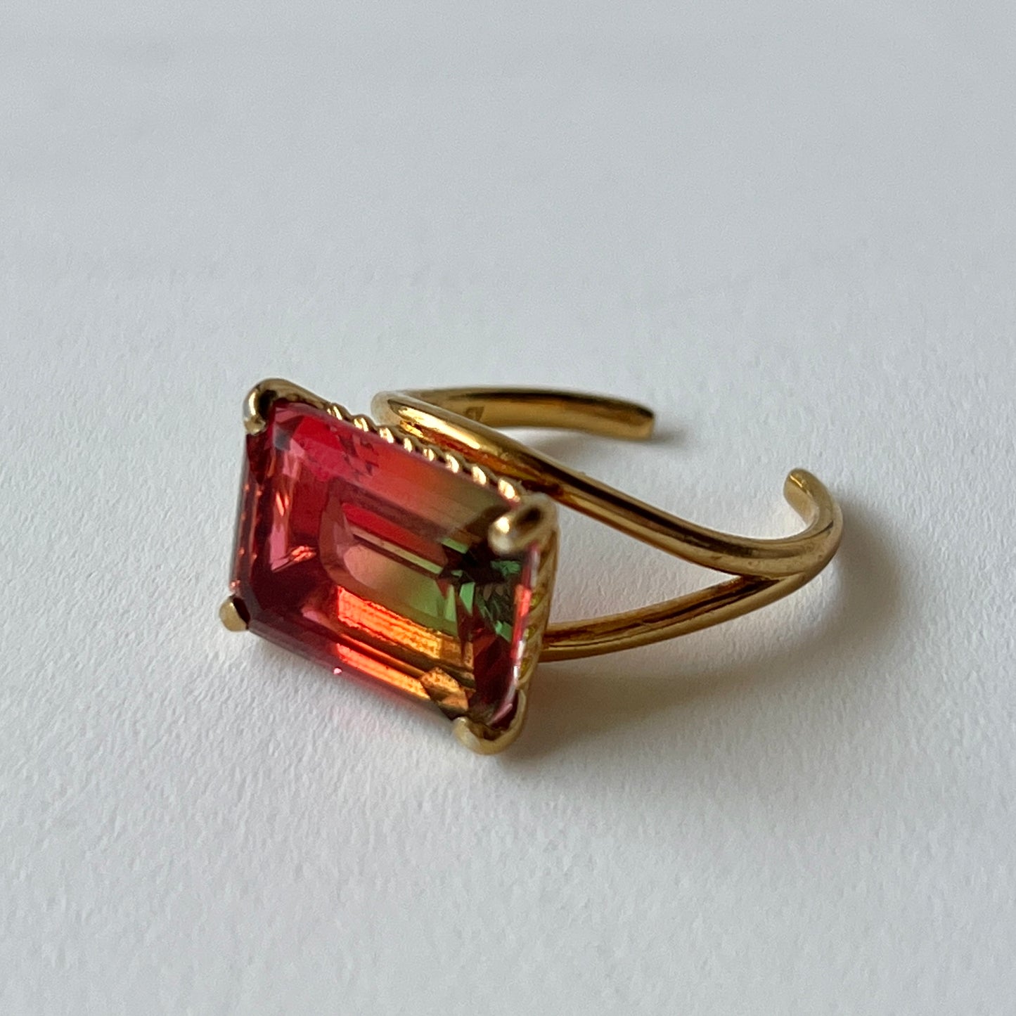 [ bicolor tourmaline WATERMELON ] reine silver - rectangle
