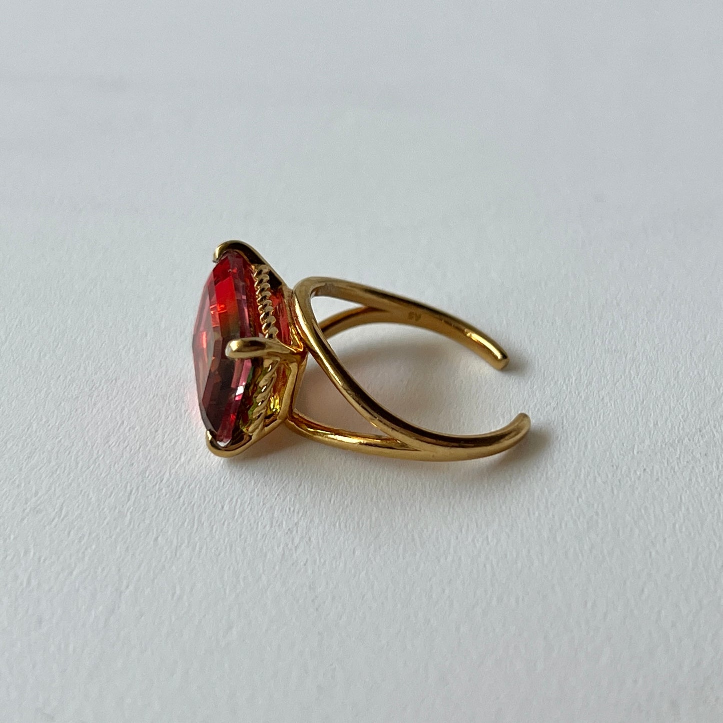 [ bicolor tourmaline WATERMELON ] reine gold - rectangle