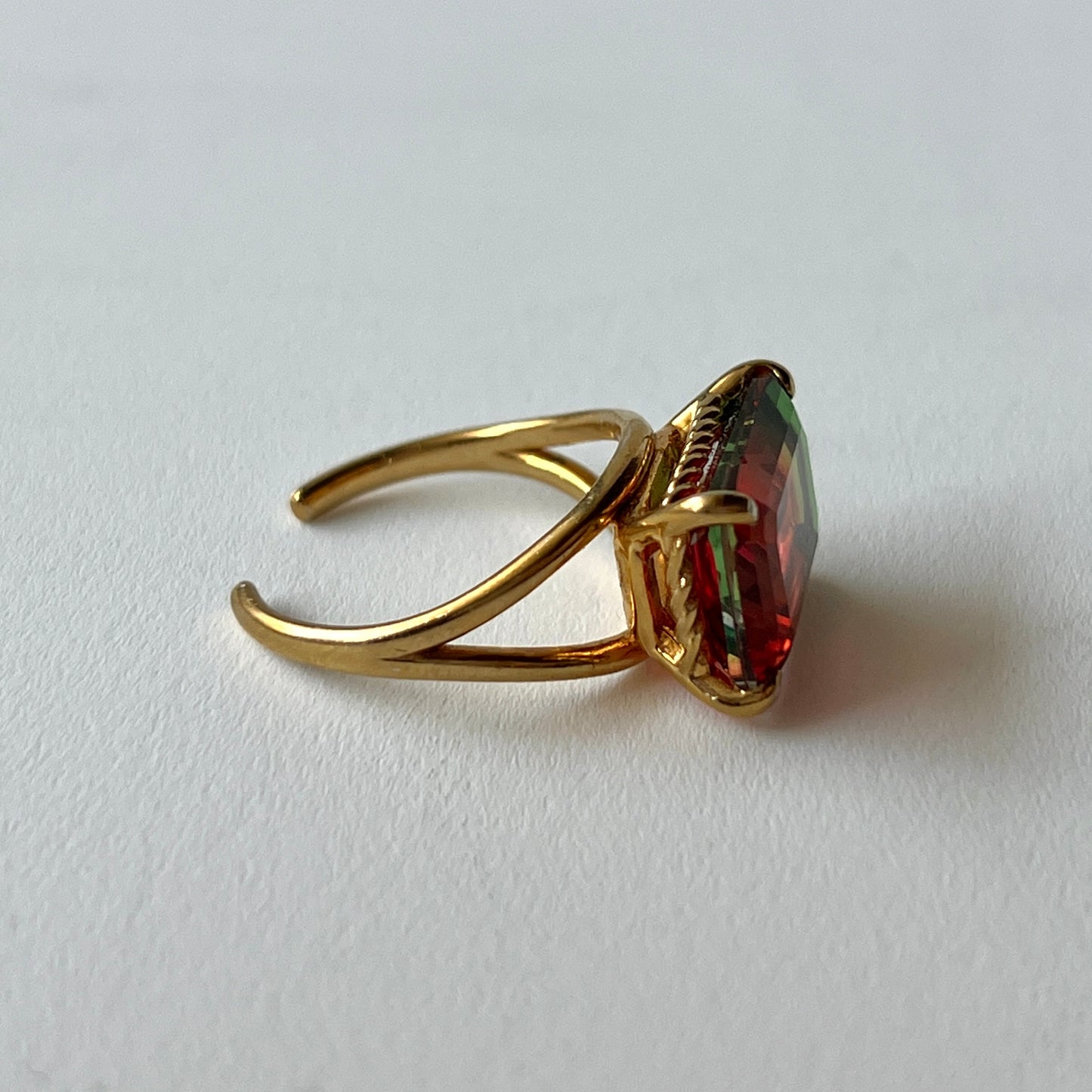 [ bicolor tourmaline WATERMELON ] reine silver - rectangle