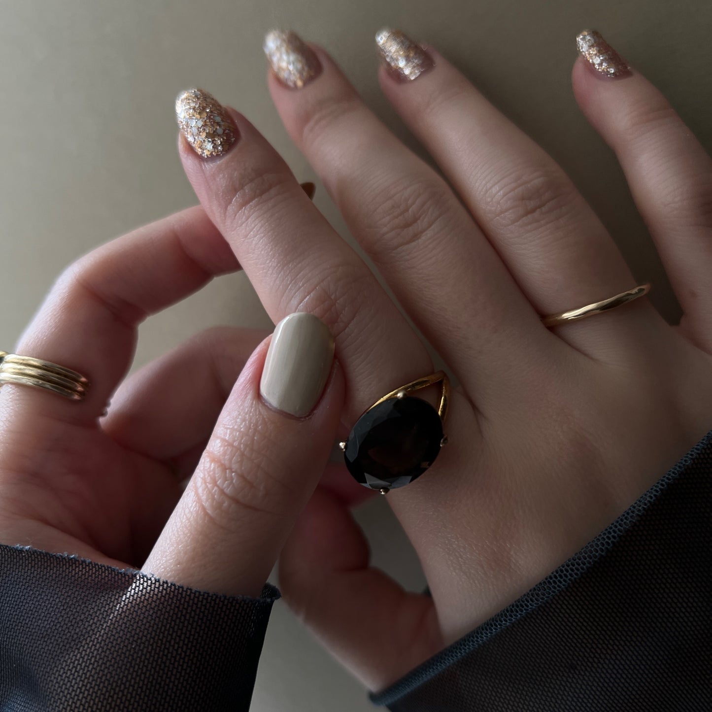 [ smoky quartz ] reine gold