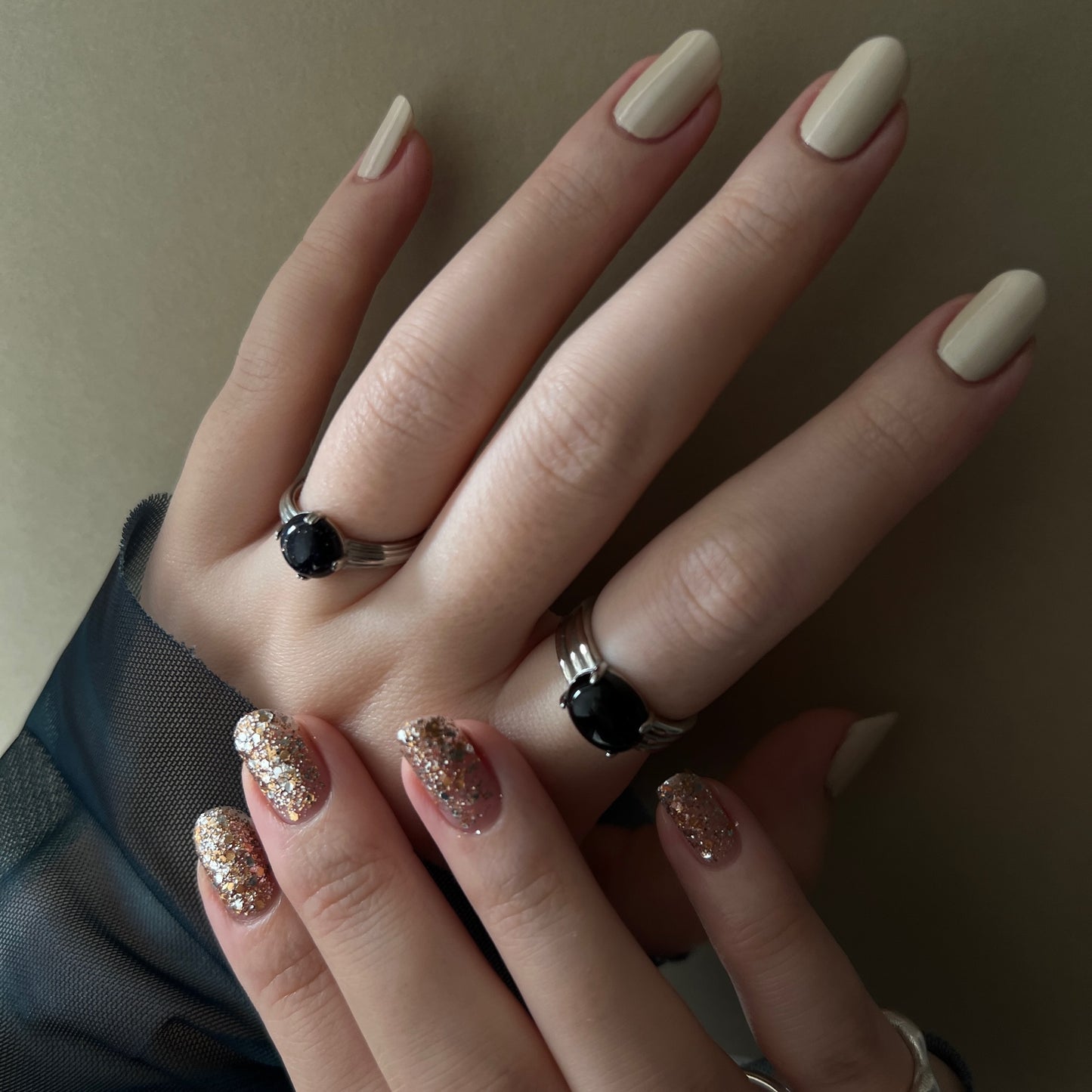 [ blue gold stone ]  croissant silver