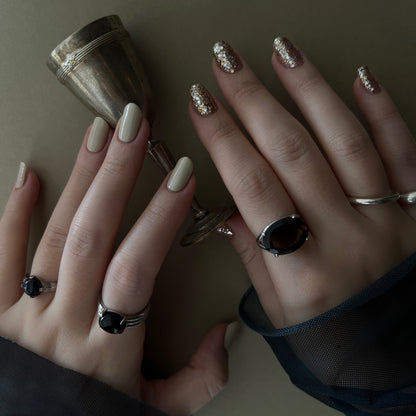 [ blue gold stone ]  croissant silver