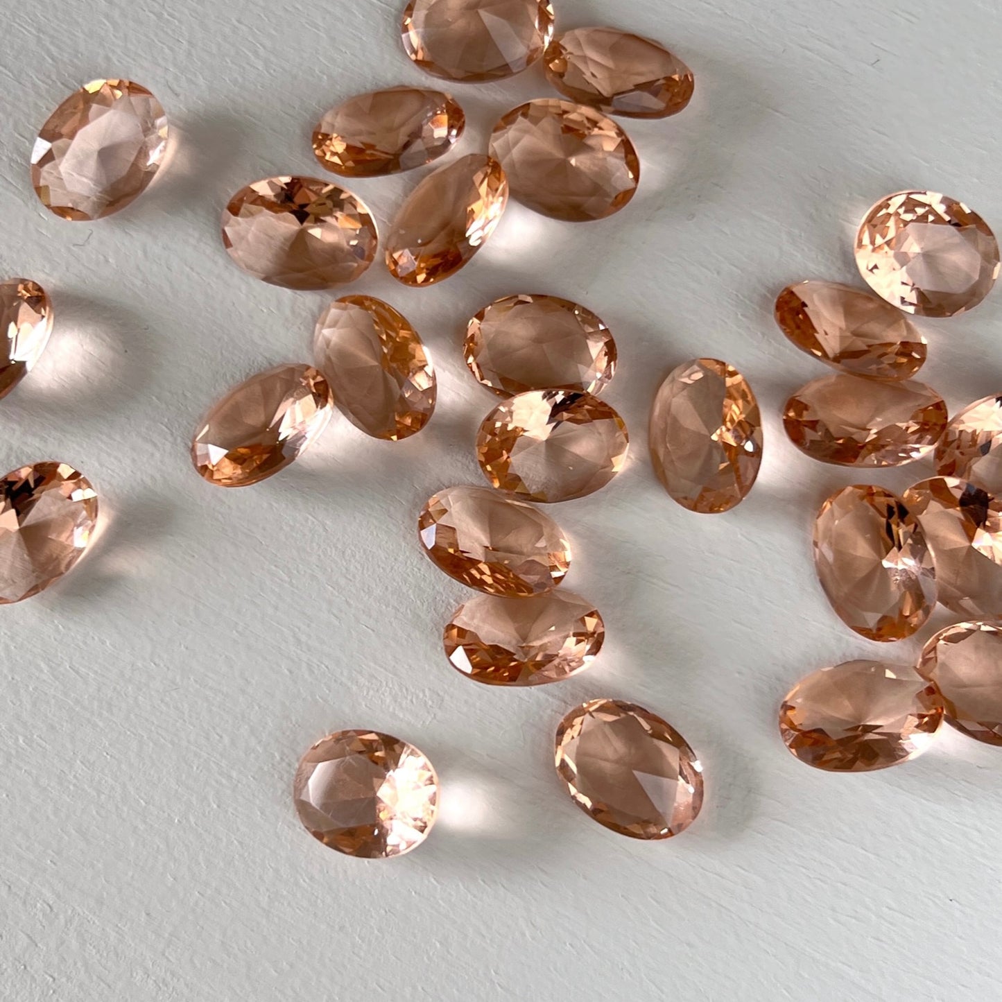 [ peach glass stone ] reine silver