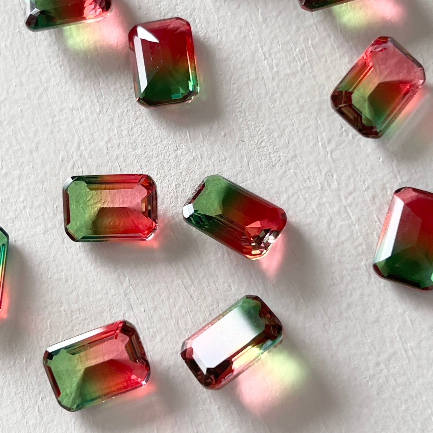 [ bicolor tourmaline WATERMELON ] reine gold - rectangle