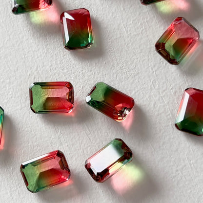 [ bicolor tourmaline WATERMELON ] reine silver - rectangle