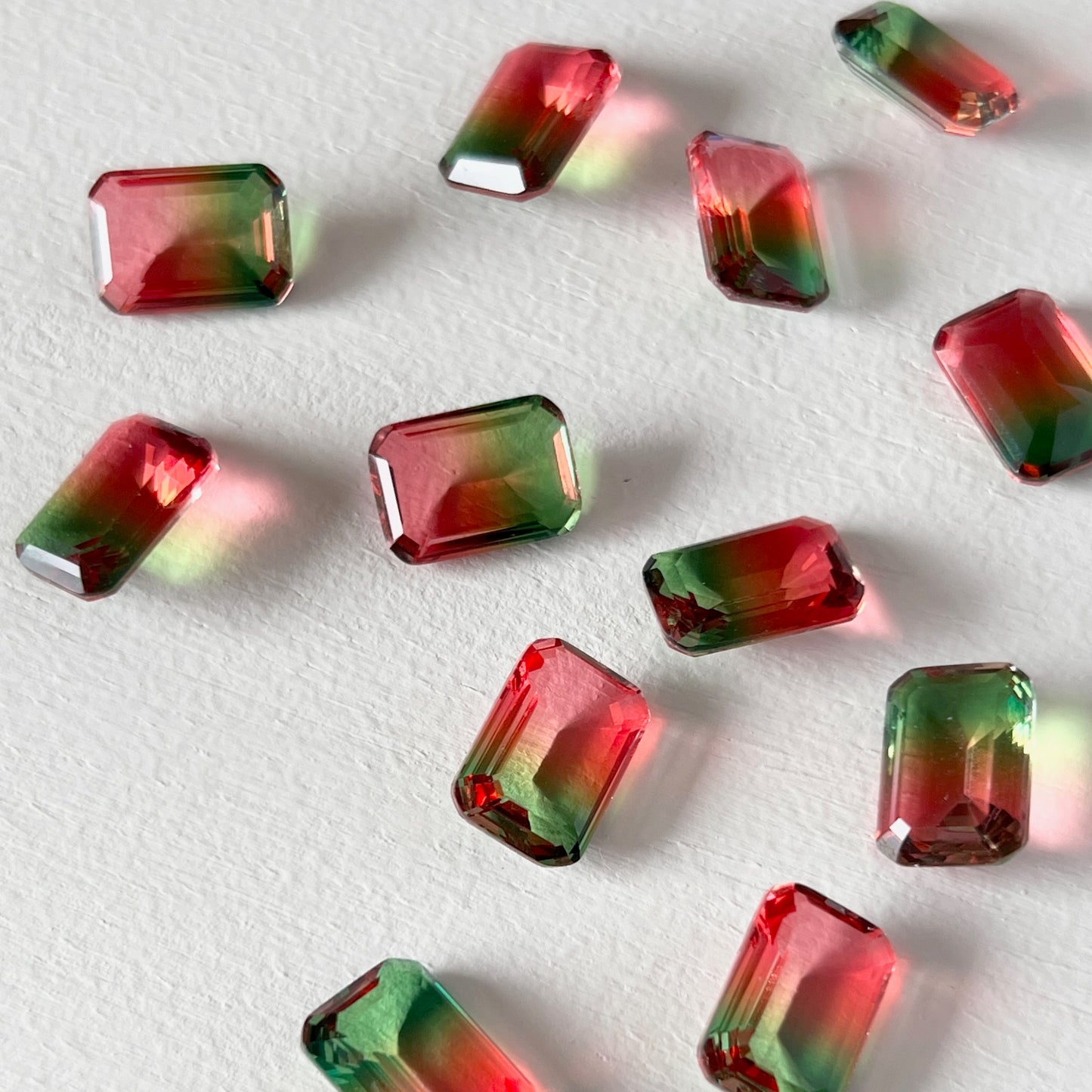 [ bicolor tourmaline WATERMELON ] reine silver - rectangle
