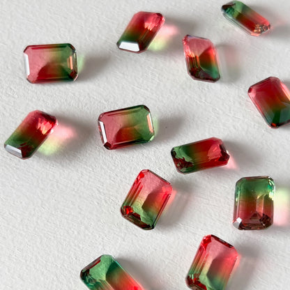 [ bicolor tourmaline WATERMELON ] reine silver - rectangle