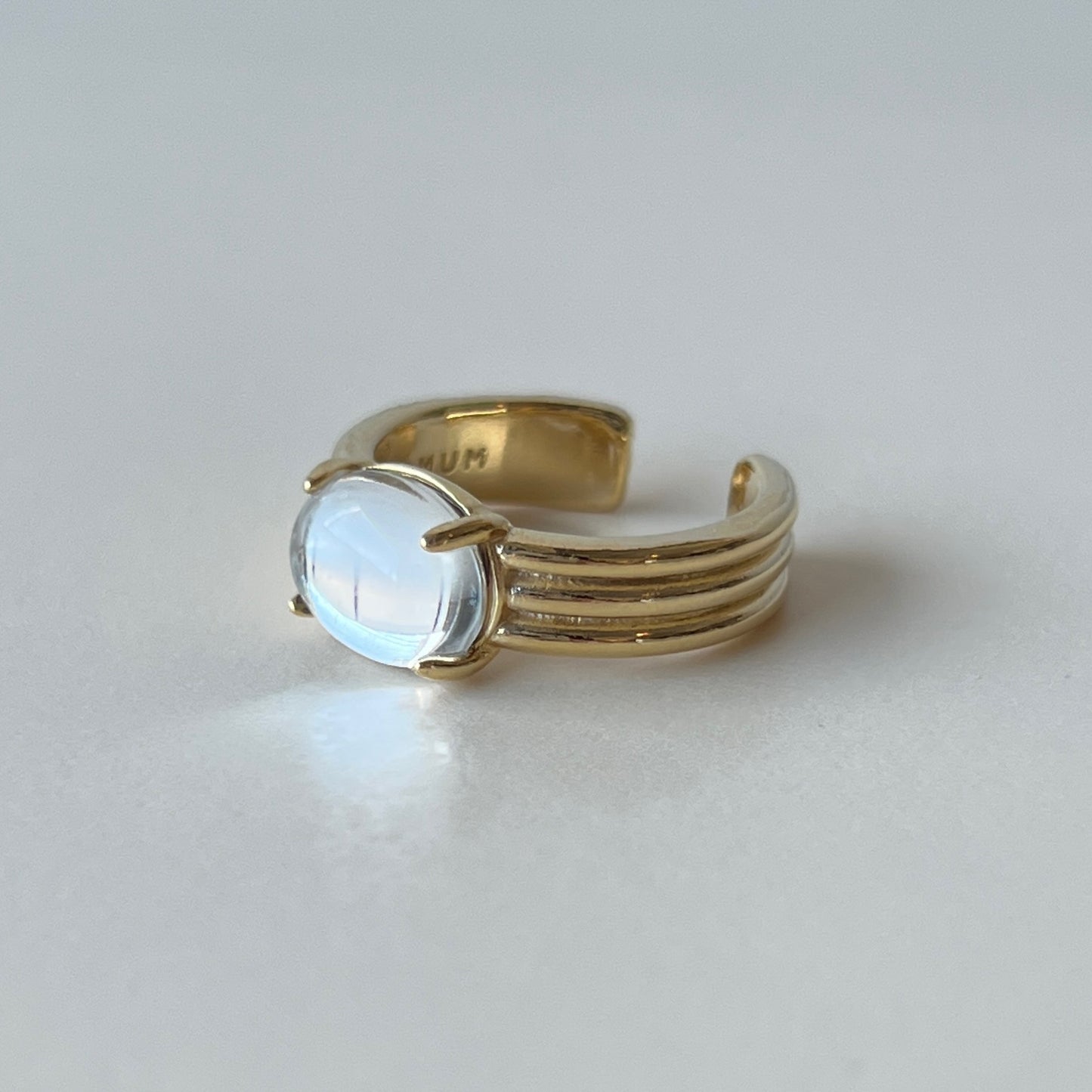 [ mirror glass stone ] trois gold