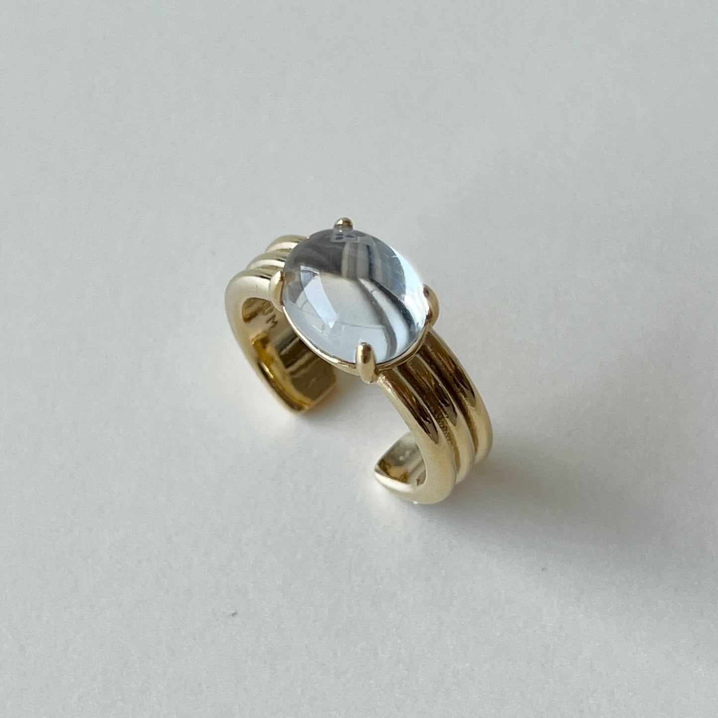 [ mirror glass stone ] trois gold