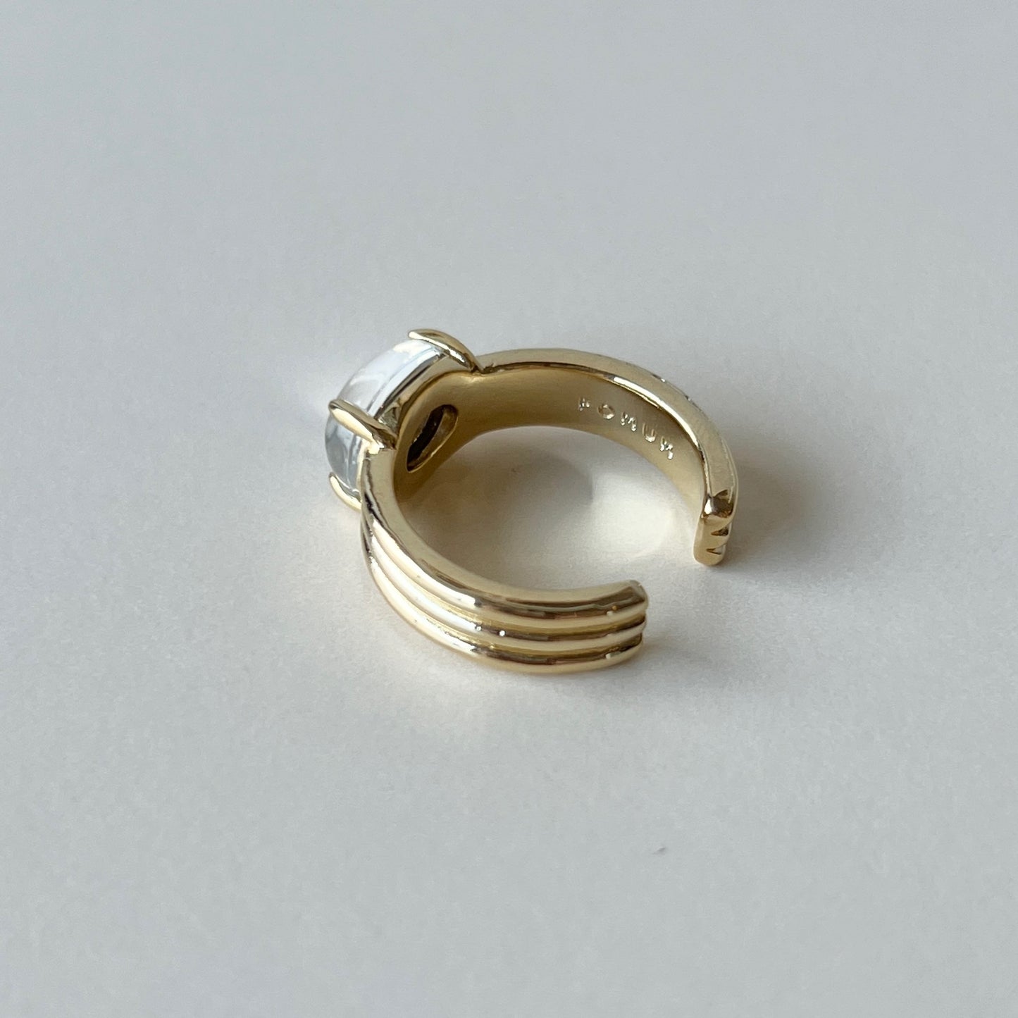 [ mirror glass stone ] trois gold