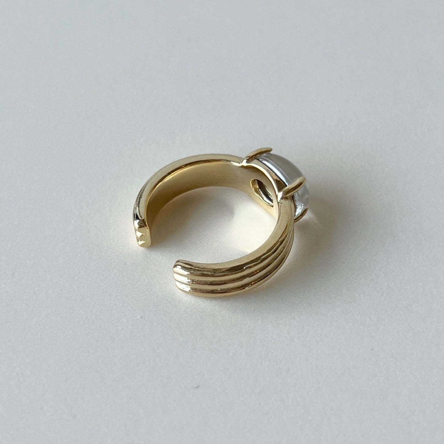 [ mirror glass stone ] trois gold
