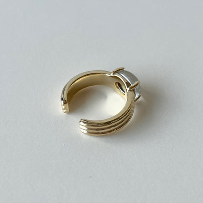 [ mirror glass stone ] trois gold