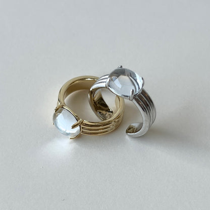 [ mirror glass stone ] trois gold
