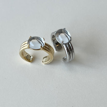 [ mirror glass stone ] trois gold