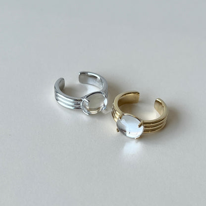 [ mirror glass stone ] trois gold