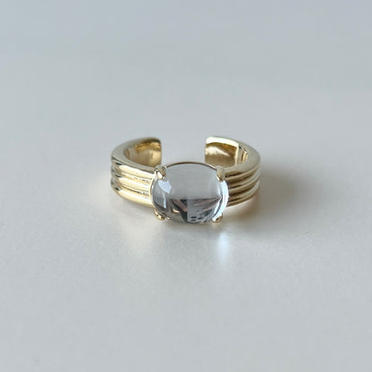 [ mirror glass stone ] trois gold