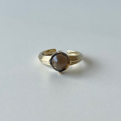 [ smoky quartz ] croissant gold
