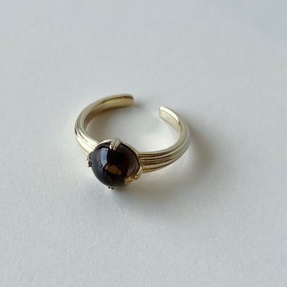 [ smoky quartz ] croissant gold