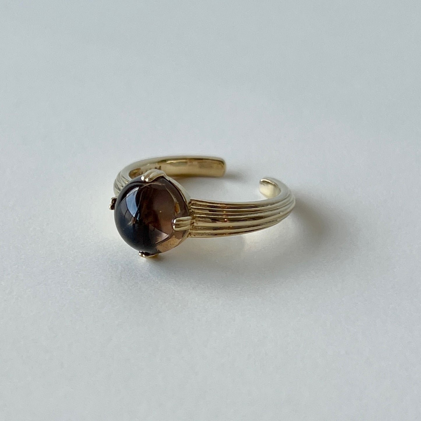 [ smoky quartz ] croissant gold