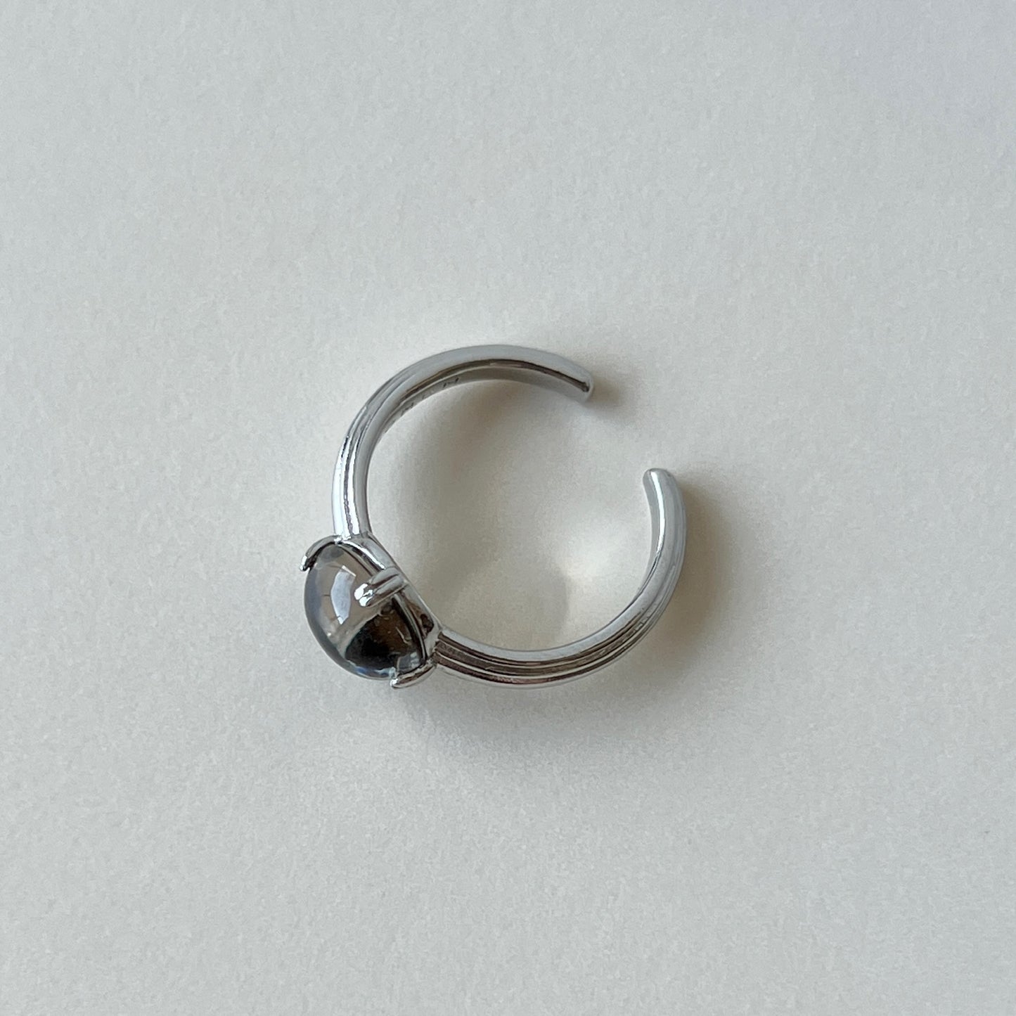 [ smoky quartz ] croissant silver