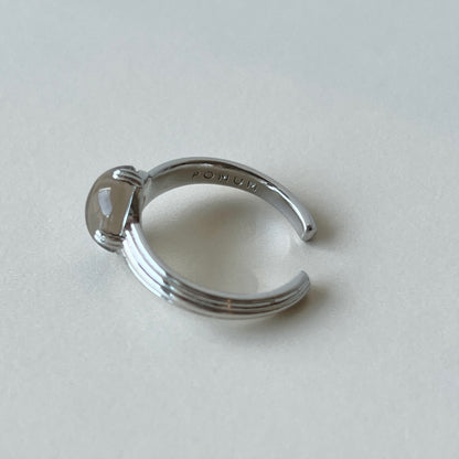 [ smoky quartz ] croissant silver