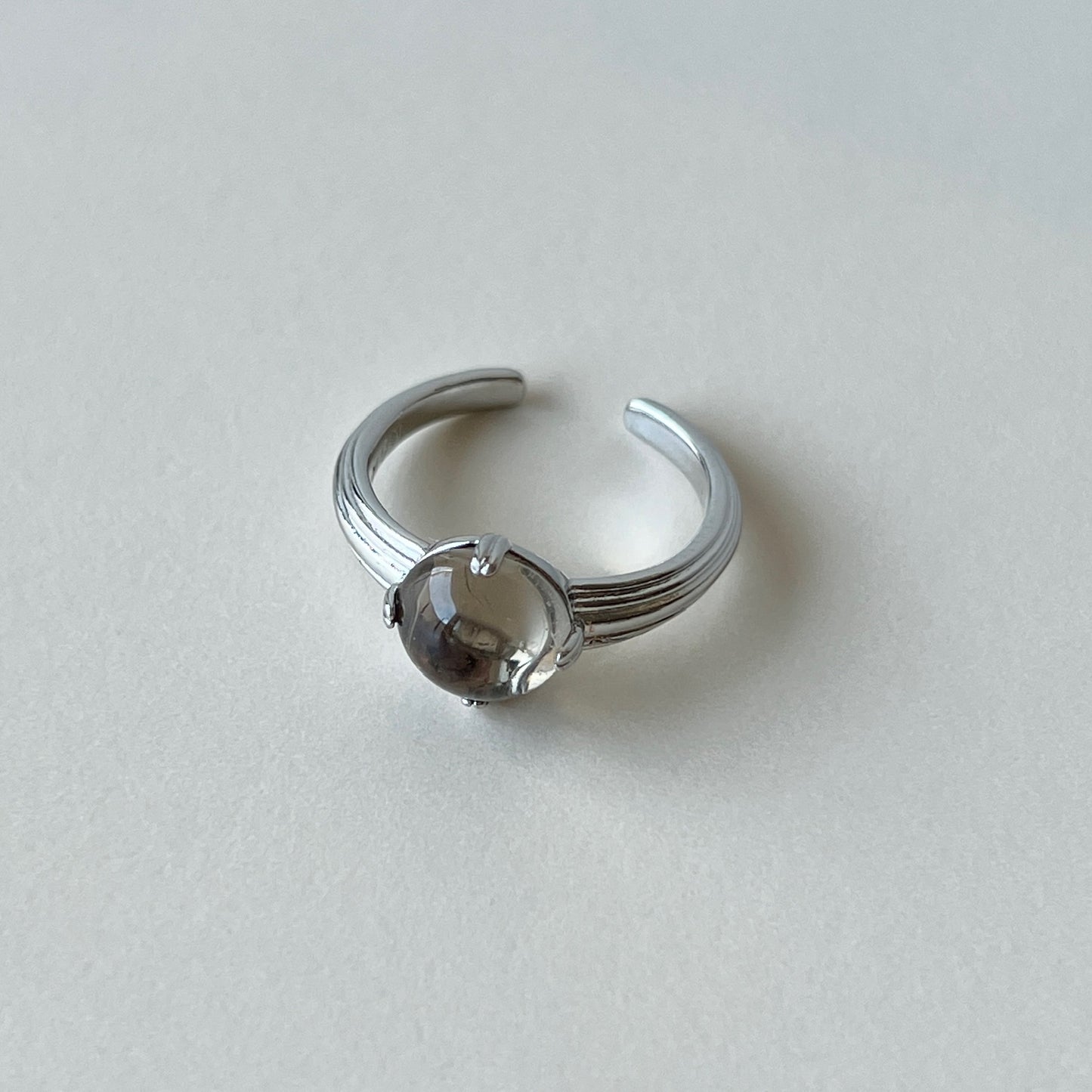 [ smoky quartz ] croissant silver