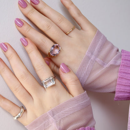 [ crystal ] reine silver - rectangle