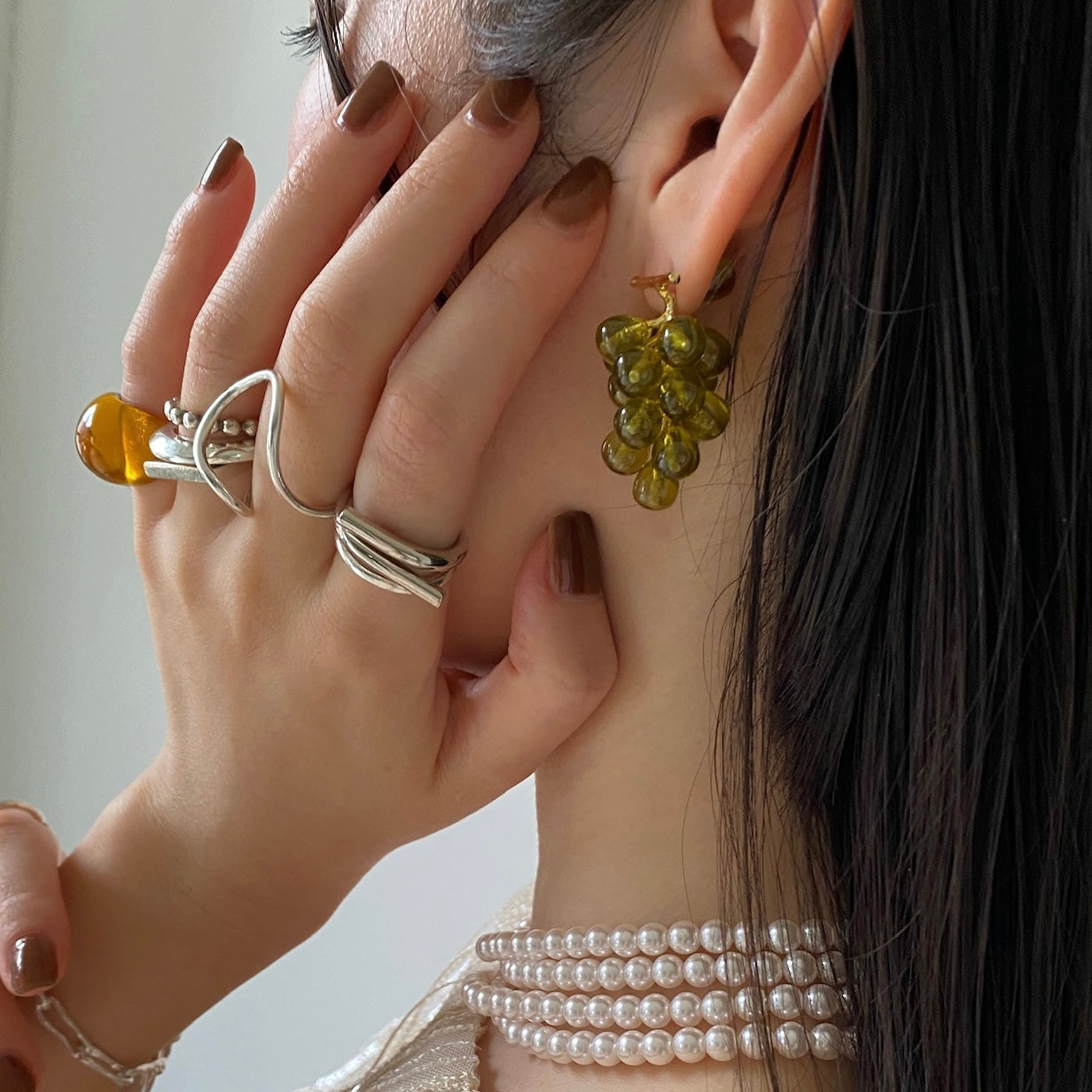 [ clear green ] grape piercing