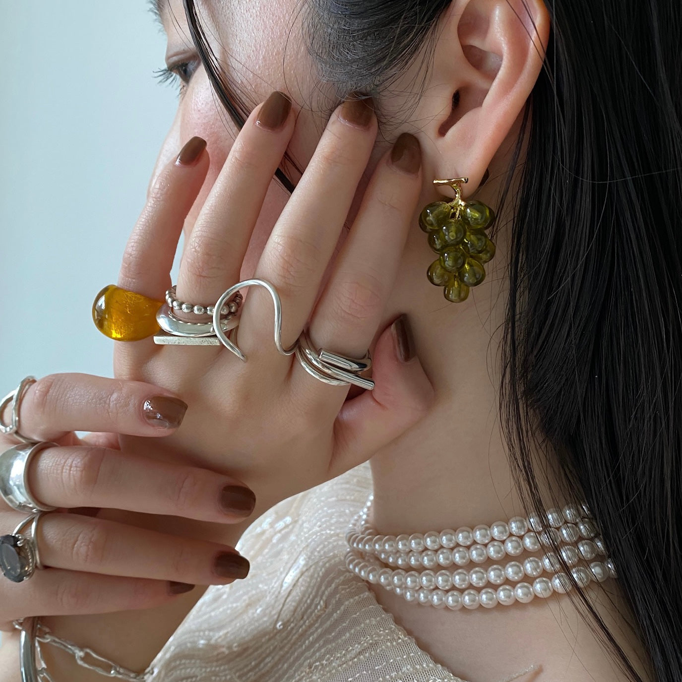 [ clear green ] grape piercing