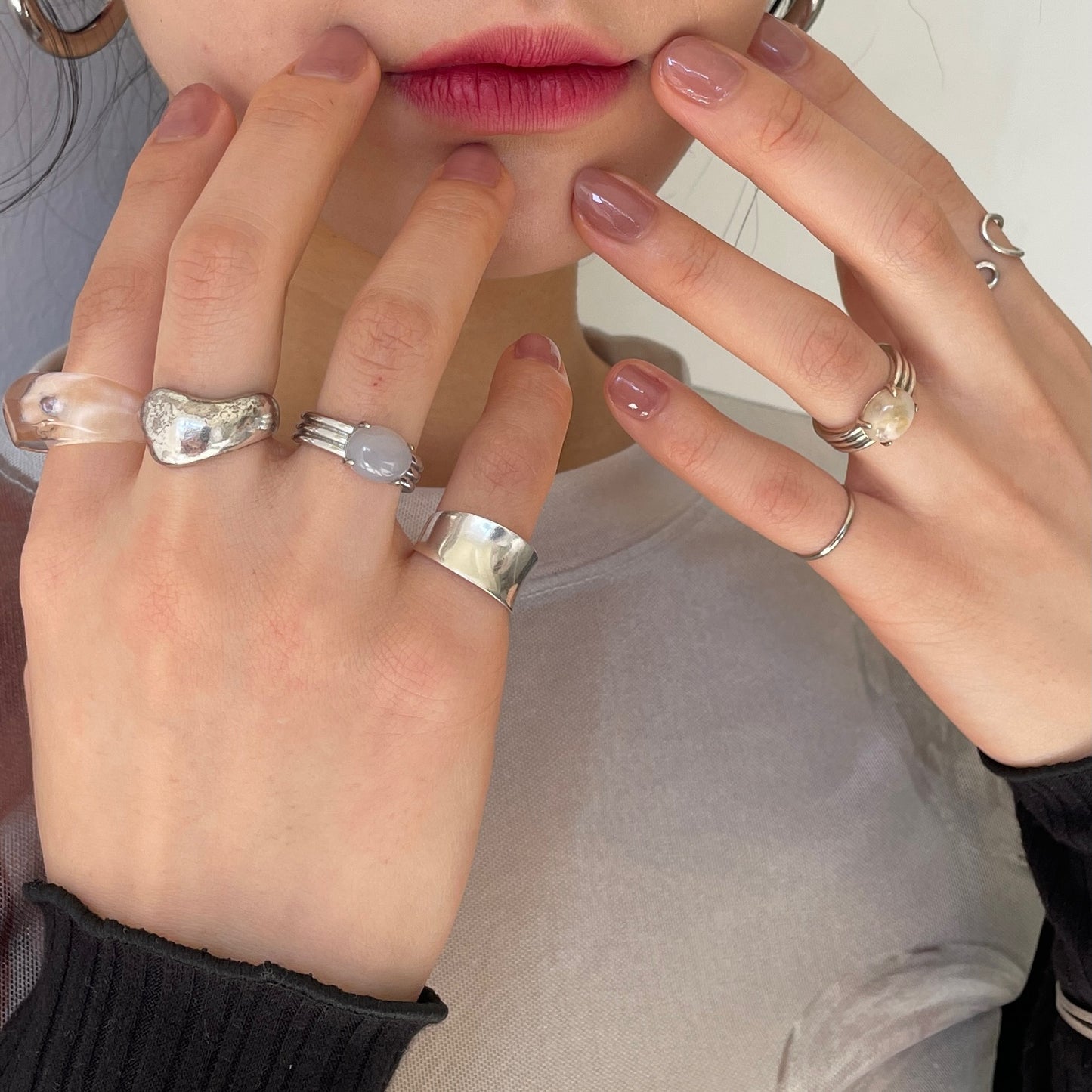 [ gray onyx ]  trois silver