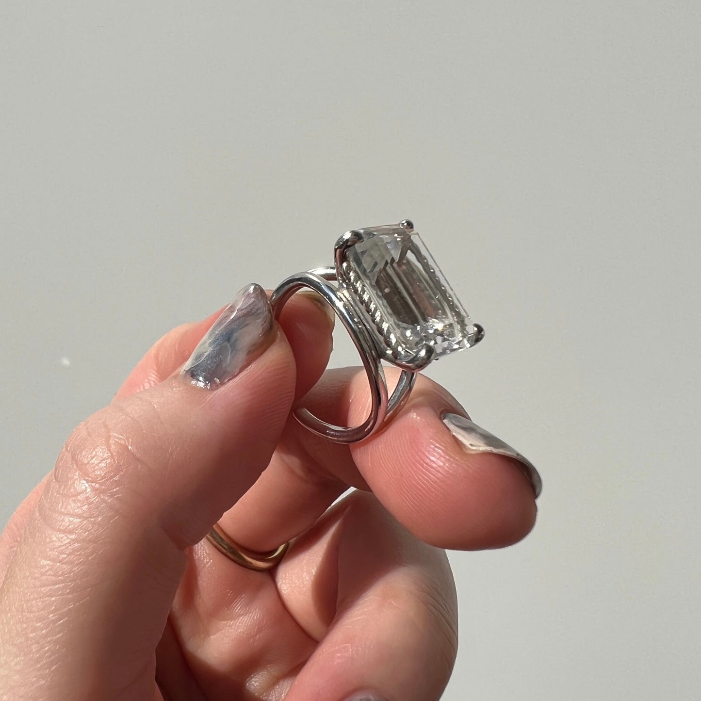[ crystal ] reine silver - rectangle