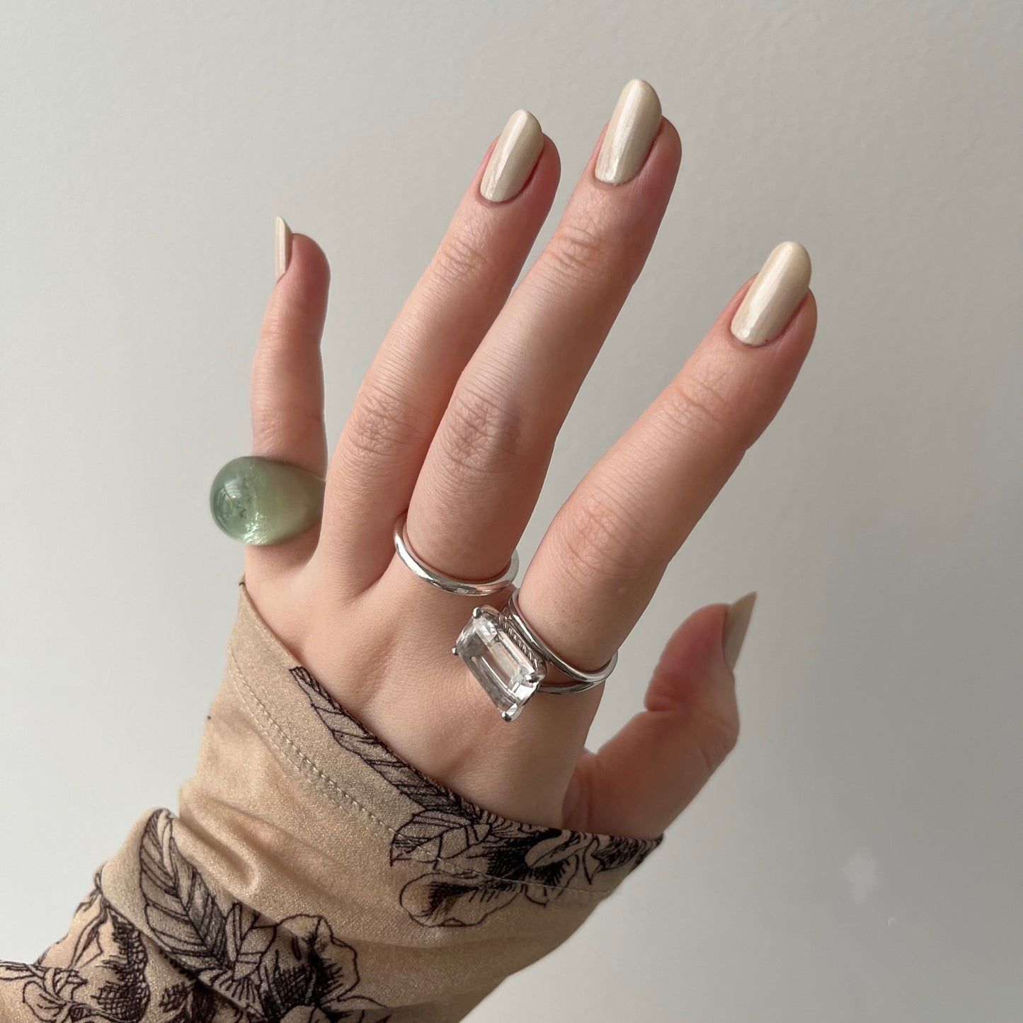 [ crystal ] reine silver - rectangle